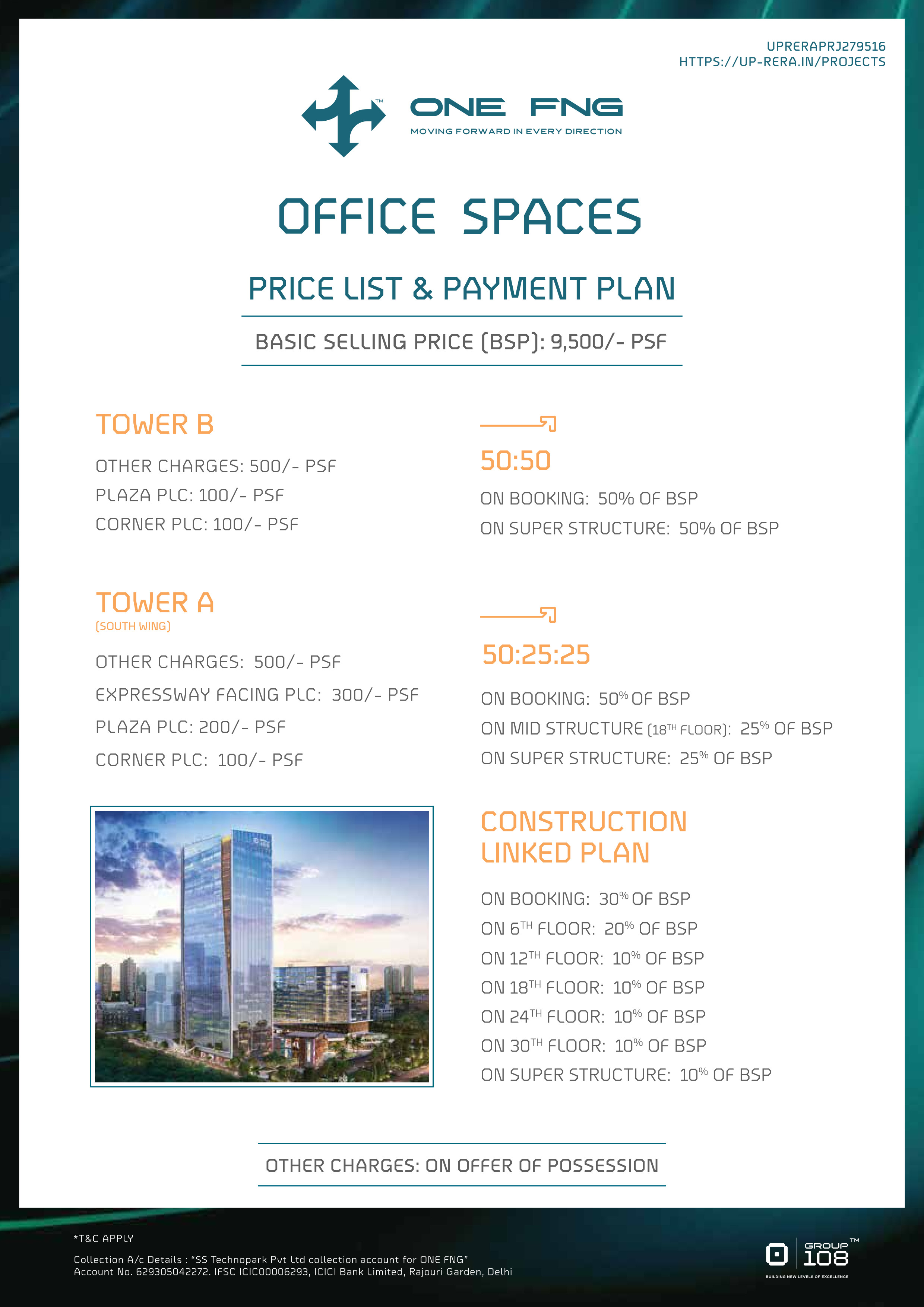 Group  108 | One-FNG | Sector 142, Noida Pricing Plan
